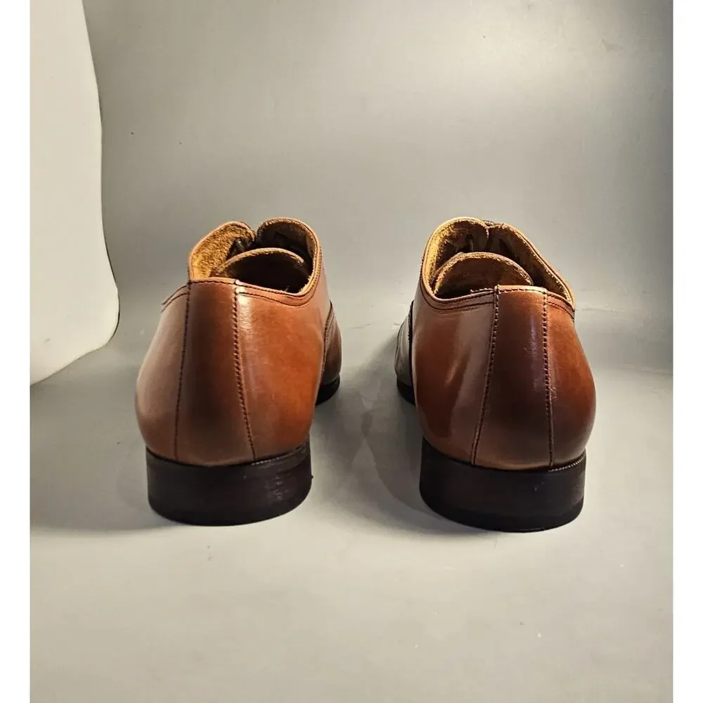 Florsheim 11528-221 Francisco Cap-Toe Oxford, Leather Cognac, Lace SZ10 (3E) EUC